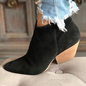Black suede booties